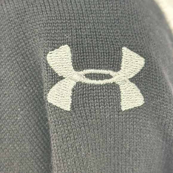 UNDER ARMOUR Men's 100% Merino Wool V-Neck Long Sleeve Sweater MEDIUM Black EUC! - Picture 6 of 7